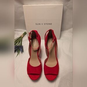 Sun + Stone Women's Red Heels Size 12M NIB